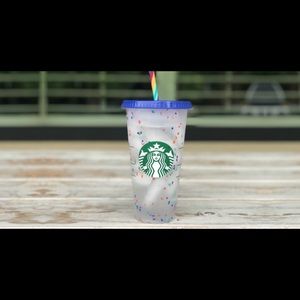 Confetti color charging Starbucks cup
